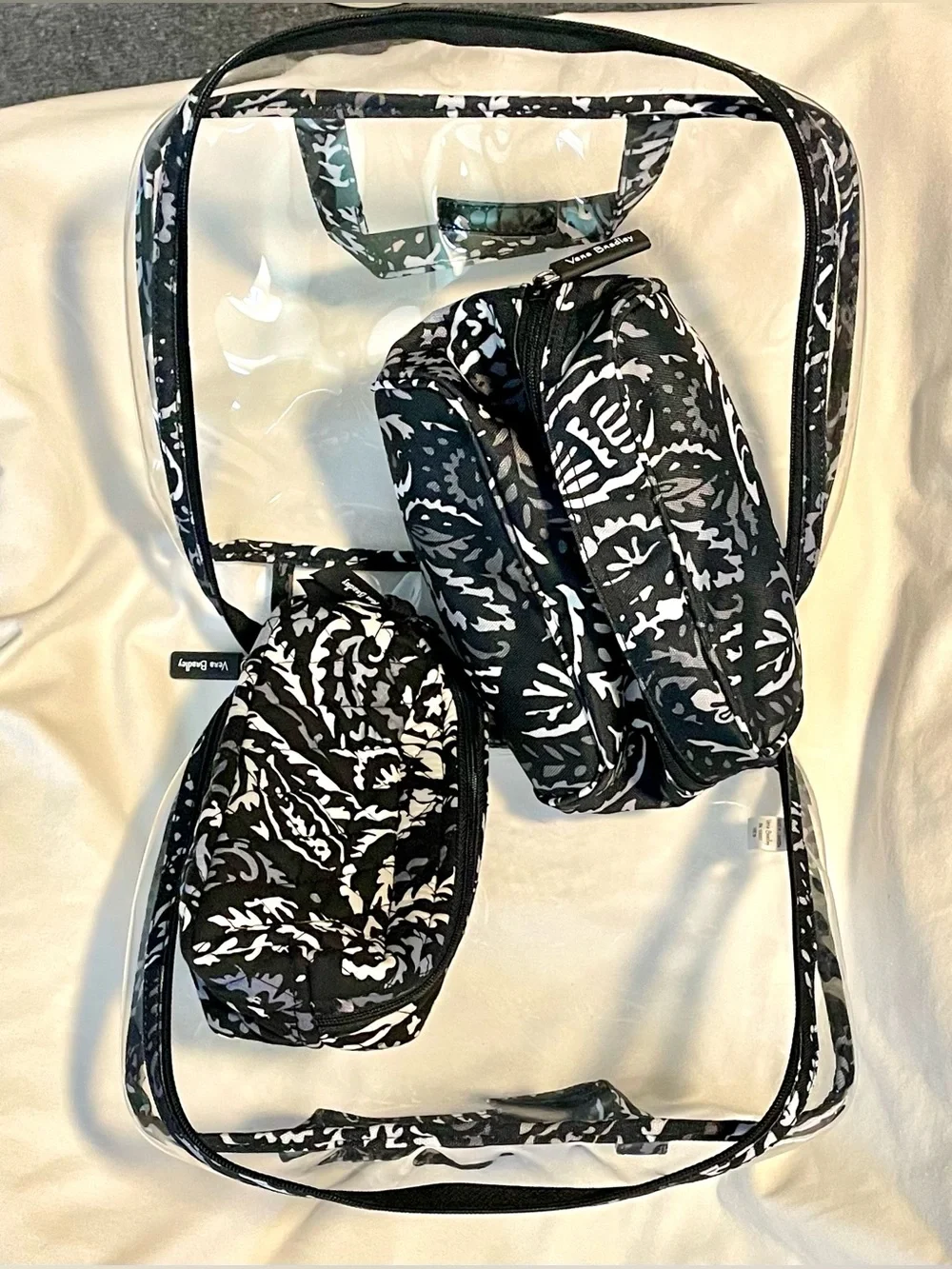 Vera Bradley 3~Piece Cosmetic Organizer - Black & White 
